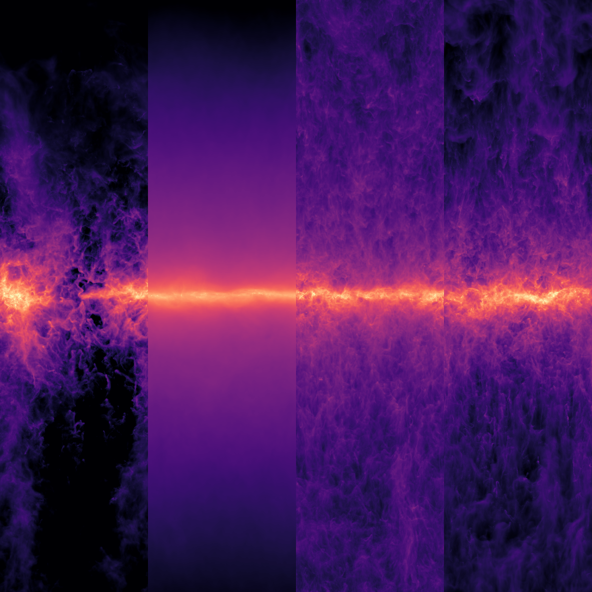 Density projections from simulations.